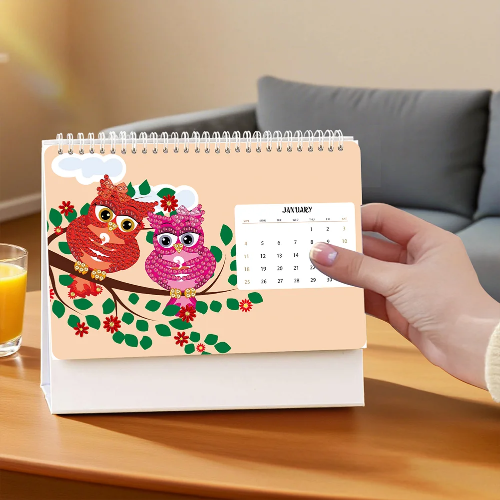 2026 Calendar Diamond Painting Kit DIY Diamond Art Desk Calendar for Home Office