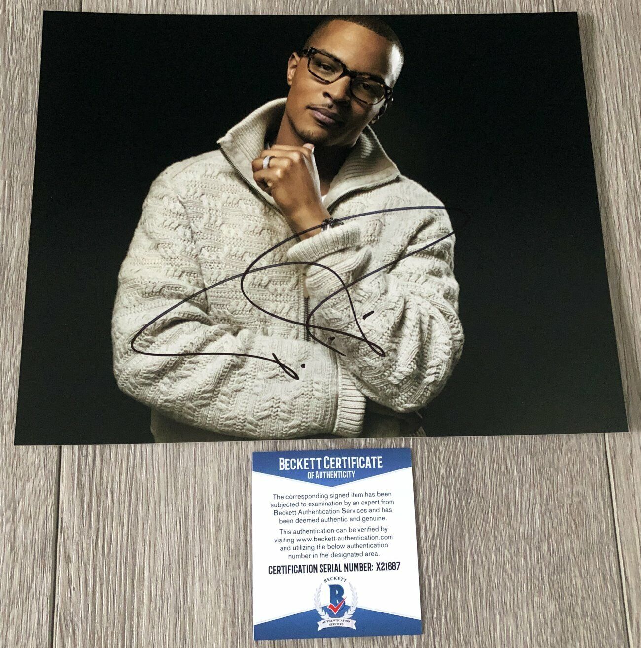 T.I. TIP RAPPER SIGNED AUTOGRAPH 8x10 Photo Poster painting TI VS. T.I.P. w/ BECKETT BAS COA