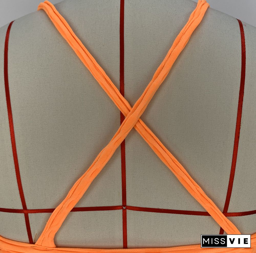 Summer Spaghetti Straps Backless Bodycon Dresses