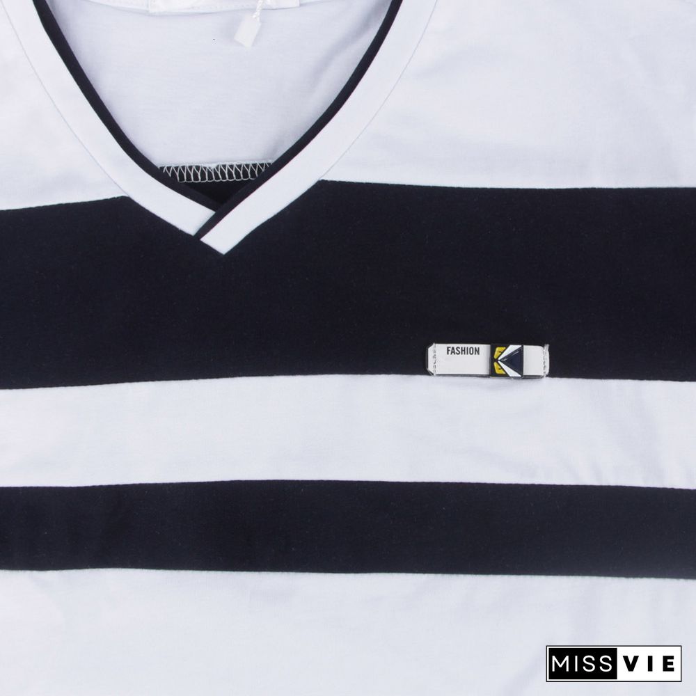 Men Short Sleeve T Shirts New Summer Pure Cotton Vintage Patchwork Tees VNeck Cotton T-shirt Homme Top M-4XL