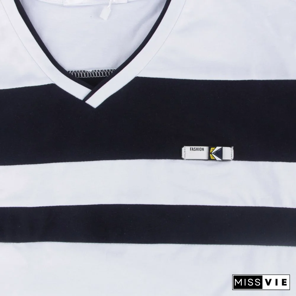 Men Short Sleeve T Shirts New Summer Pure Cotton Vintage Patchwork Tees VNeck Cotton T-shirt Homme Top M-4XL