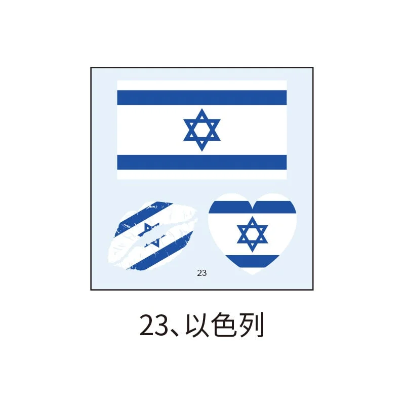 National Flag Tattoo Sticker Marathon lips patriotic Face Body Sticker Disposable Waterproof Tattoo Sticker