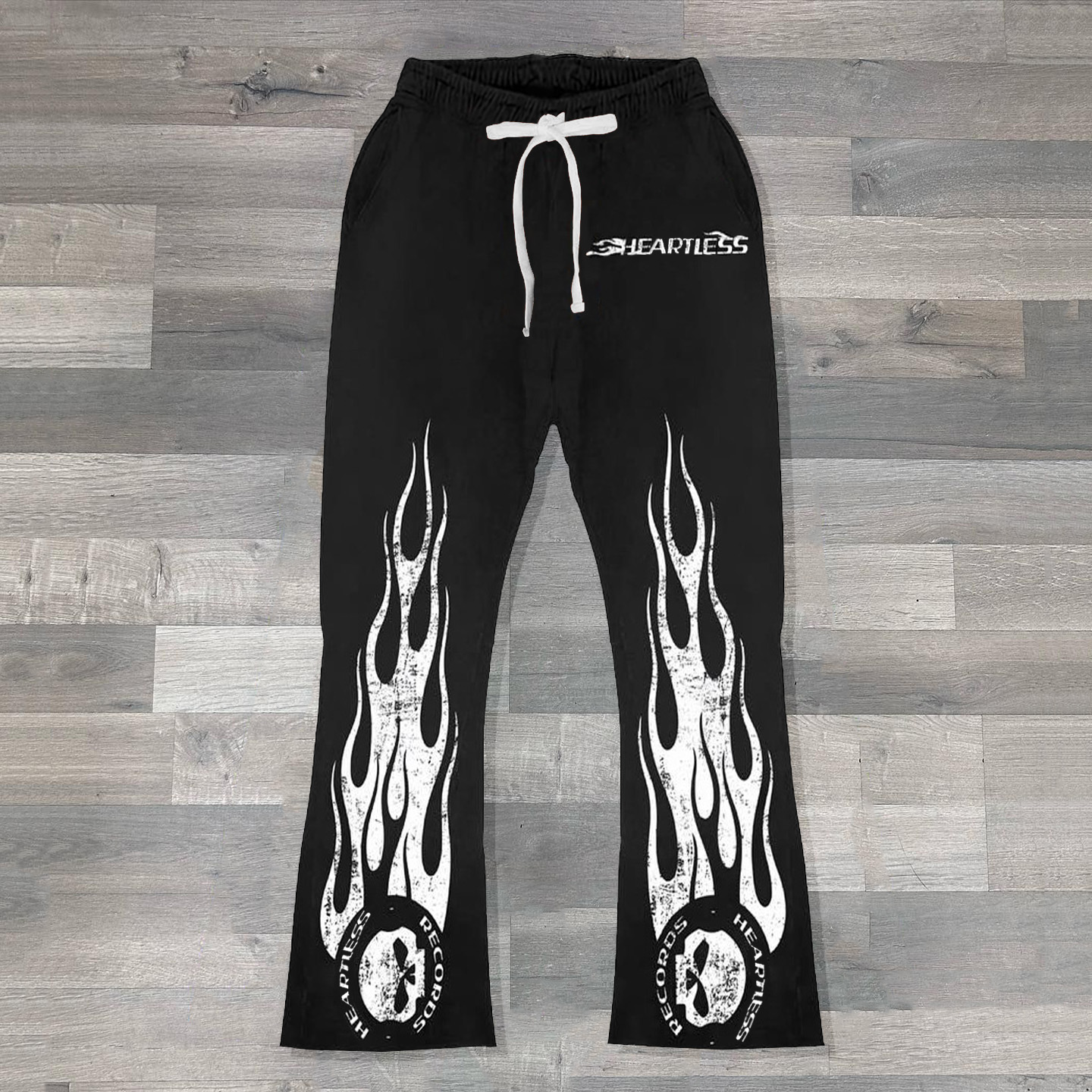Vintage Burning Print Stylish Casual Flared Trousers - SOPULA
