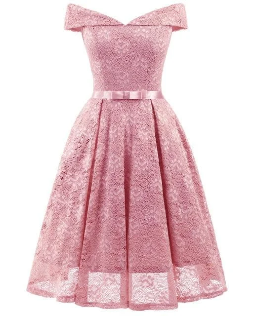 Elegant A Line Off Shoulder Lace Dress SP13630