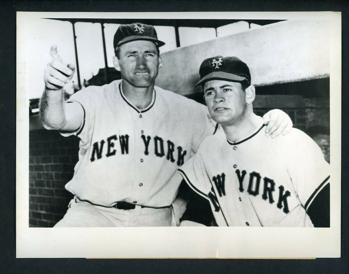 Al Dark & Paul Giel 1954 Type 1 Press Photo Poster painting New York Giants