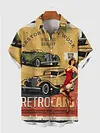 Full-Print Retro Cars Printing Movie Shirt Men's Short Sleeve Shirt
