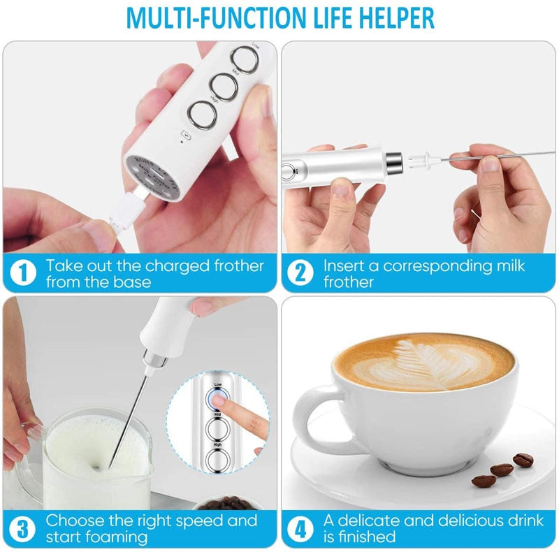 Electric Egg Beater Milk Milk Frother Coffee Frother Handheld Wireless Egg White Cream Cake Mixer