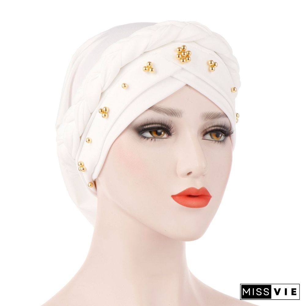Women's Floral Printed Muslim Turban Hat Cap