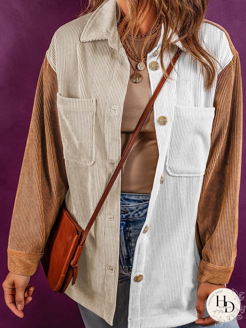 Statement Corduroy Colorblock Jacket