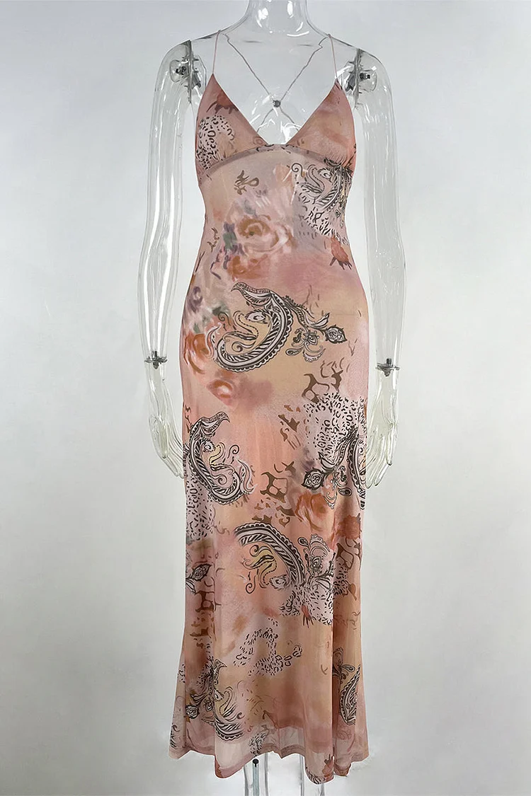 Sexy Vintage Geometric Butterfly Patchwork Mesh V Neck One Step Skirt Dresses Sexy Vintage Geometric Butterfly Patchwork Mesh V Neck One Step Skirt Dresses