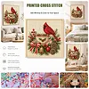 Warm Brew Cardinal DIY 14CT 2 Strands Stamped Cross Stitch Kit for Adults tapestrymarket