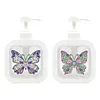 2 pi&egrave;ces de bouteille papillon Diamond Art Pump, distributeur vide rechargeable avec pompe, distributeur liquide de vaisselle pour savon &agrave; mains, lotion pour mains, shampooing et apr&egrave;s-shampoing, id&eacute;al pour l&rsquo;&eacute;vier de la salle de bain, cuisine