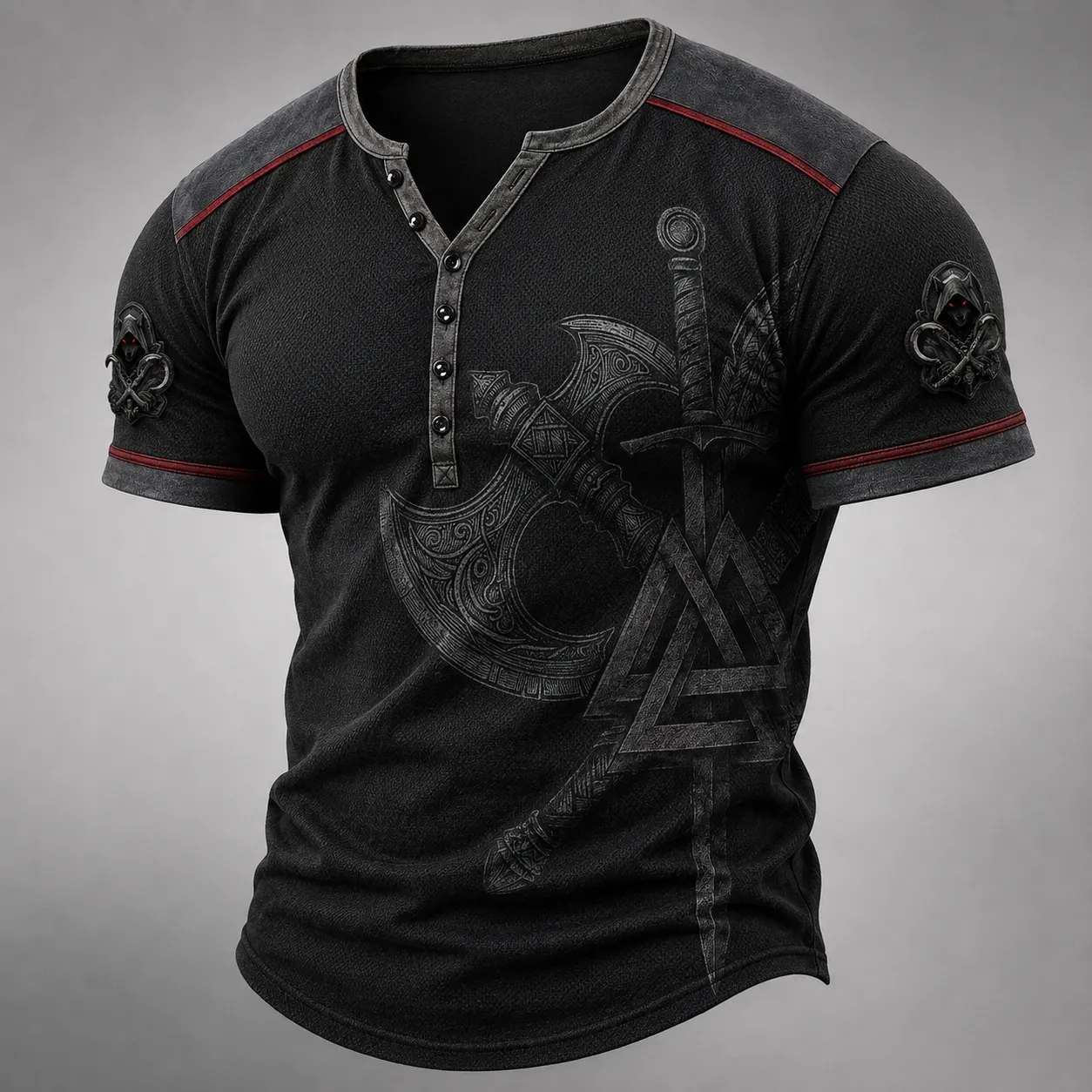 Norse Mythology Viking-Print Men's Casual Top