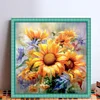 Sunflower Oil Painting-11CT Stamped Cross Stitch 40*40cm/15.75*15.75in tapestrymarket