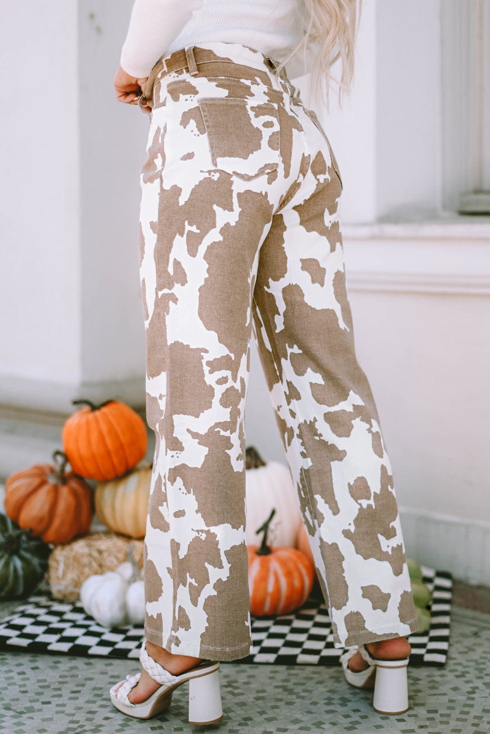 Fashionable Cow Print Trousers