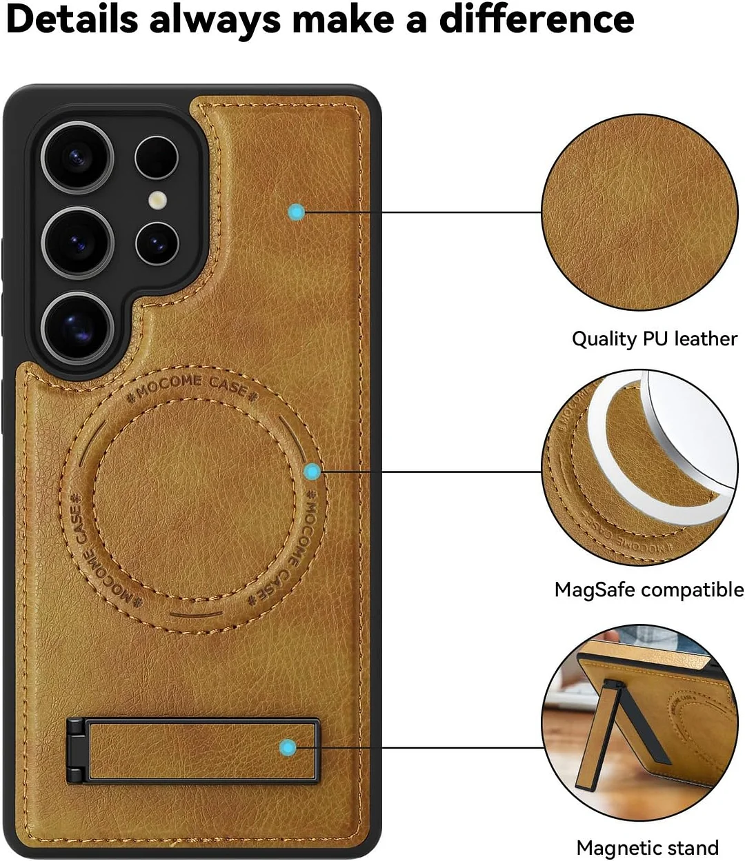 Samsung Galaxy Z Fold 6 Leather Case Magnetic Protective Case Holder Phone Case