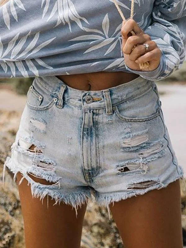 Women's Denim Loose Ripped Shorts Jeans