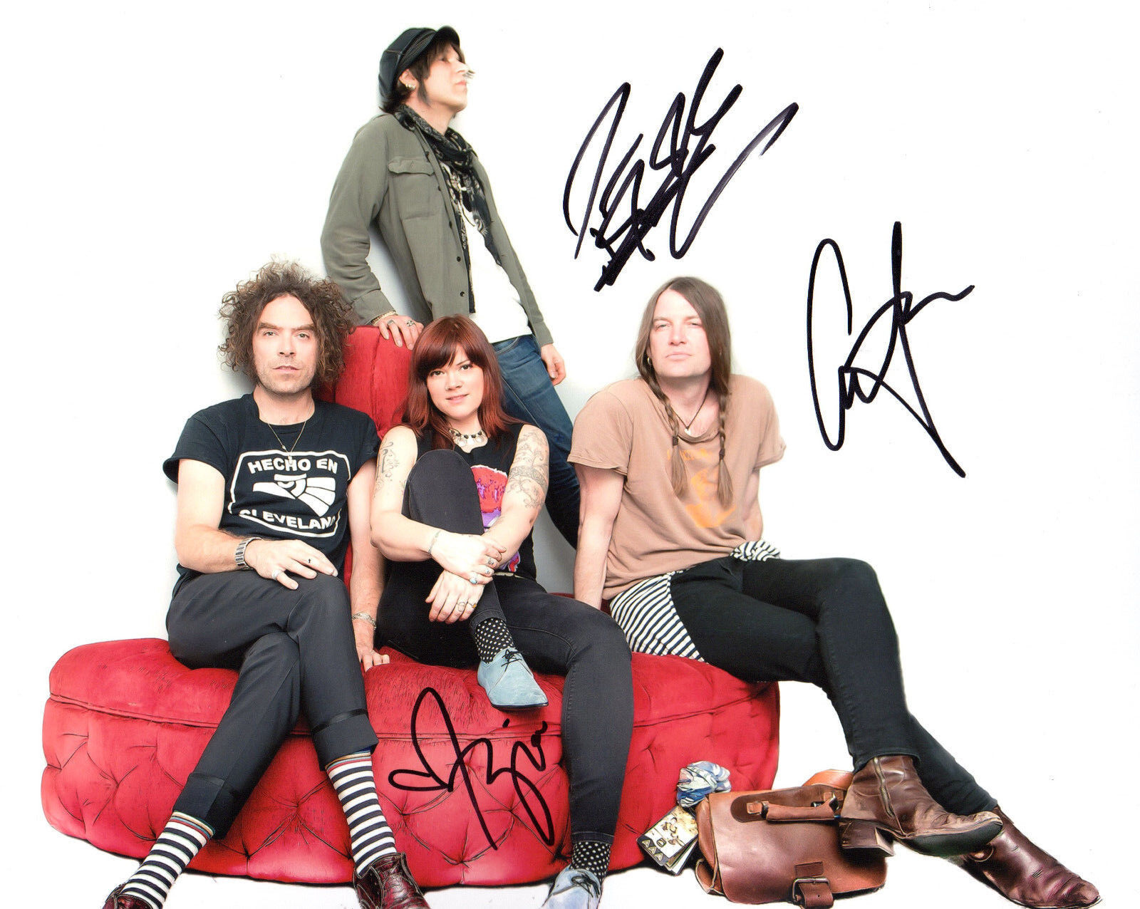 GFA American Rock Band * THE DANDY WARHOLS * Signed 8x10 Photo Poster painting PROOF AD4 COA