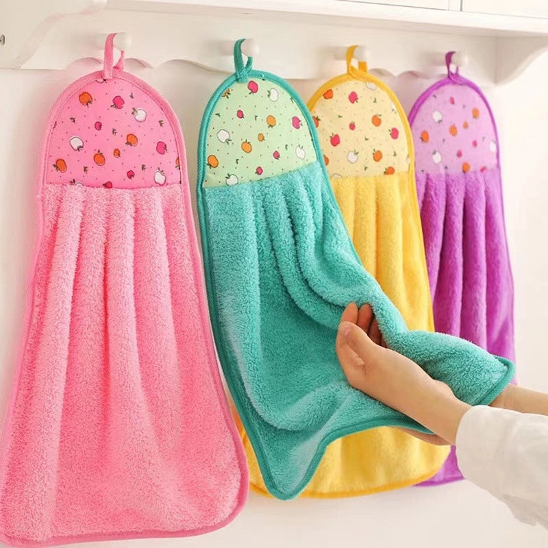 Kitchen Hand Towel Factory LOGO Hanging Hand Towel Coral Velvet Hand Towel Factory