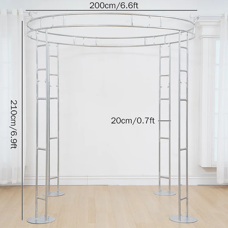 Angela Flower 6.9*6.6ft Iron Galvanised Cylindrical Stable Shelf Wedding Stage Background Flower Stand A5777 8750