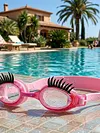 Eyelash Goggles with Lashes Funny Goggles Anti-Fog No Leak Swimming Glasses for Adult Ladies and Women for Outdoor Pool Swimming Play