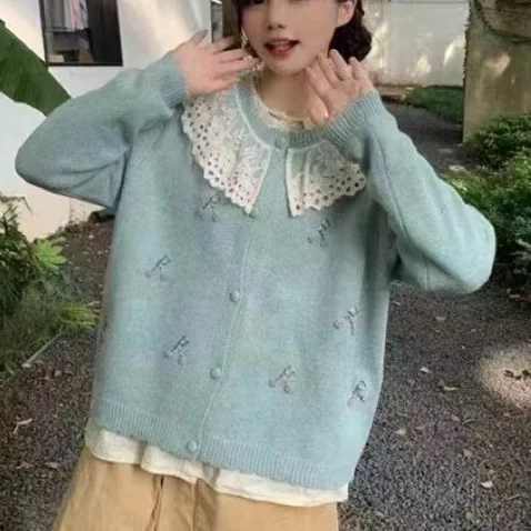 Chicfifth Sweater Women Winter Long Sleeve High Quality Autumn Vintage Top Knitted Cardigan