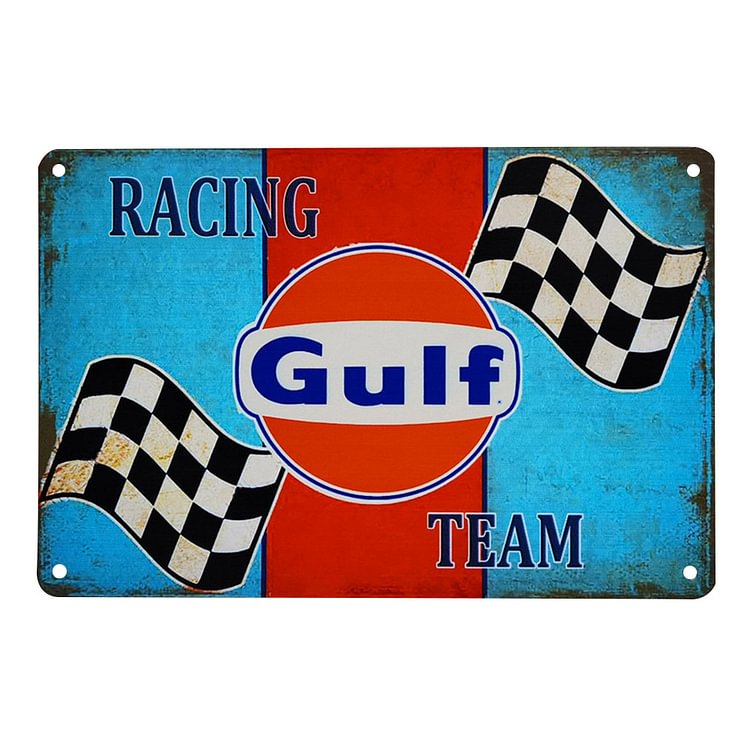 Gulf Racing Team - Vintage Tin Signs/Wooden Signs - 7.9x11.8in & 11.8x15.7in
