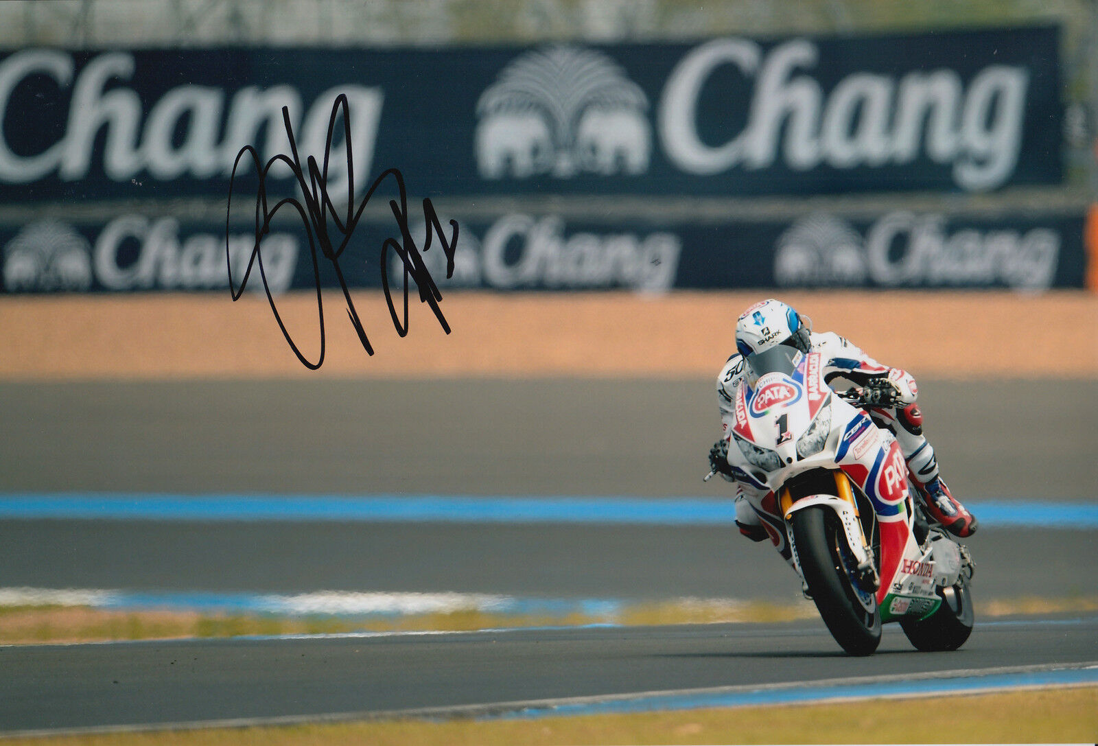 Sylvain Guintoli Hand Signed 12x8 Photo Poster painting 2015 Pata Honda 4.