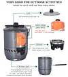  2-3 Person Camping Windproof Cooking System with Heat Exchanger Pot for Backpacking Hiking BVS01