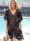 Lace Embroidered See-though Kaftan Cover-up