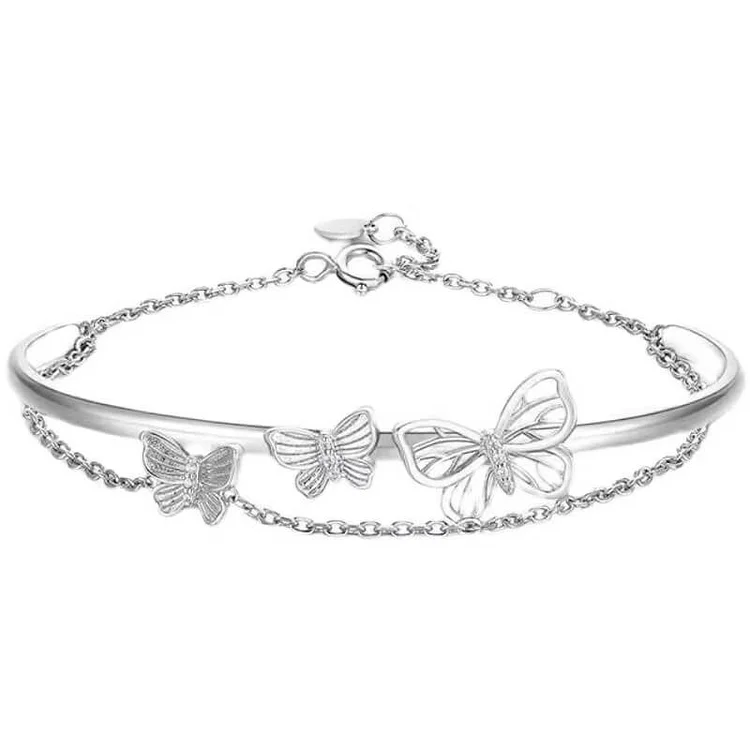 Double Layer Butterfly Chain Bracelet