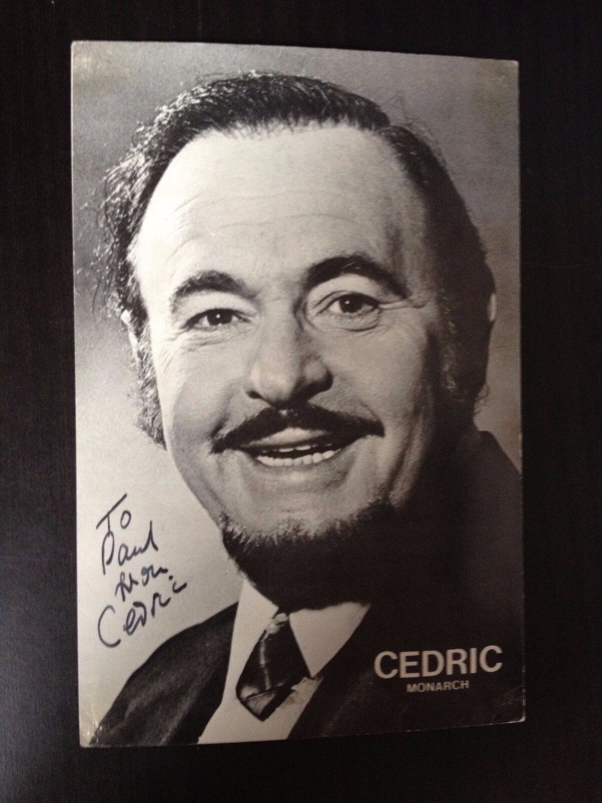 CEDRIC - 3 MONARCHS - COMEDY ENTERTAINER - SIGNED B/W Photo Poster paintingGRAPH