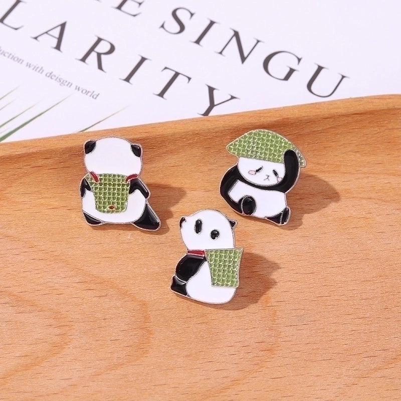 Chinoiserie Pin Panda Alloy Plating Unisex Brooches