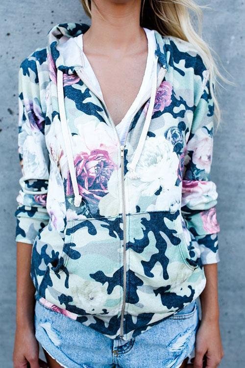 Euramerican Zippers Design Hoodie - Shop Trendy Women's Clothing | LoverChic