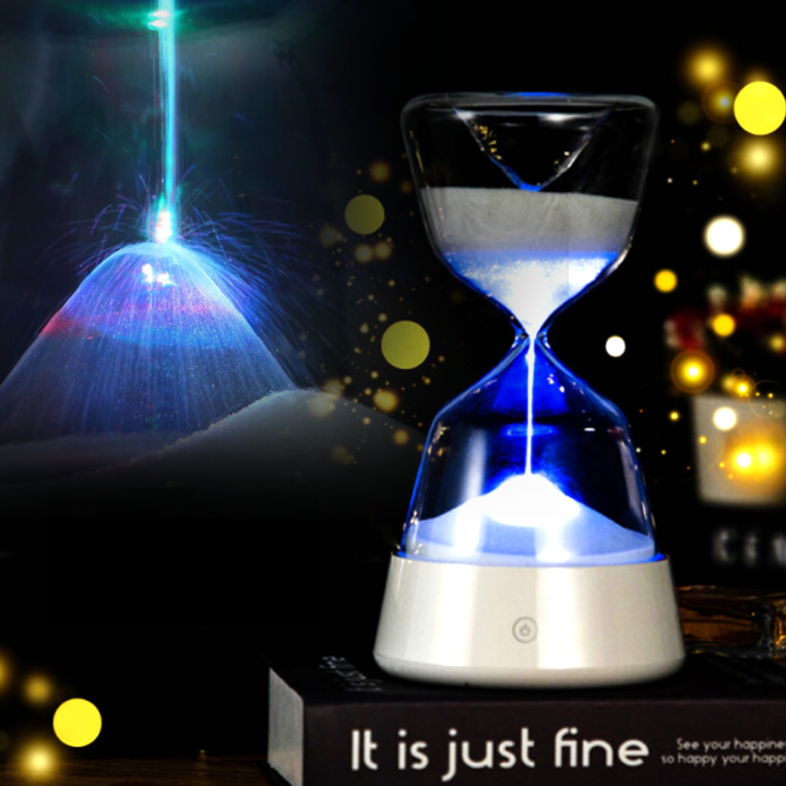 Creative Hourglass Night Light - 15 Minute Hourglass Sand Timer & 7 Colors Touch Dimming LED Table Lamp - Appledas