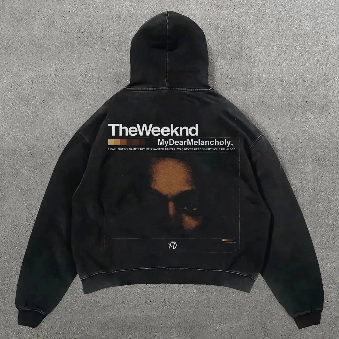 The Weeknd Print Long Sleeve Hoodies
