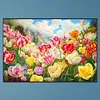 5D DIY Full Round Drill Diamond Painting Blooming Tulip Field Kit Home Decor