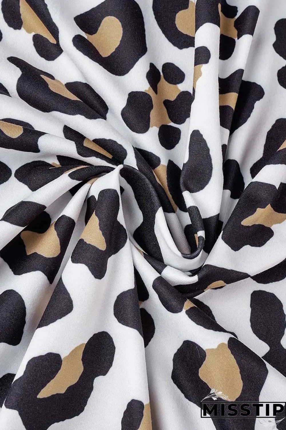 White Casual Print Leopard Patchwork Cardigan Outerwear