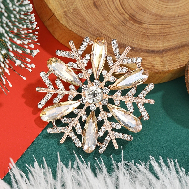 Elegant Pin Snowflake Alloy Inlay Rhinestones Women’s Brooches