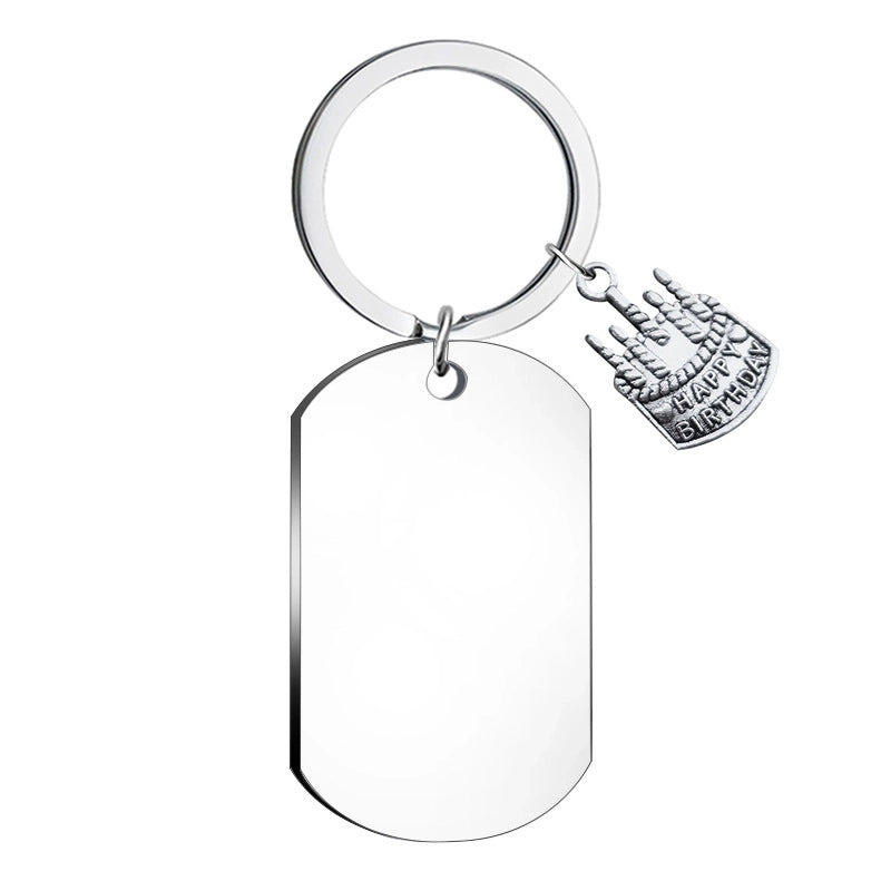 Minimalist Geometric Stainless Steel Unisex Bag Pendant Keychain
