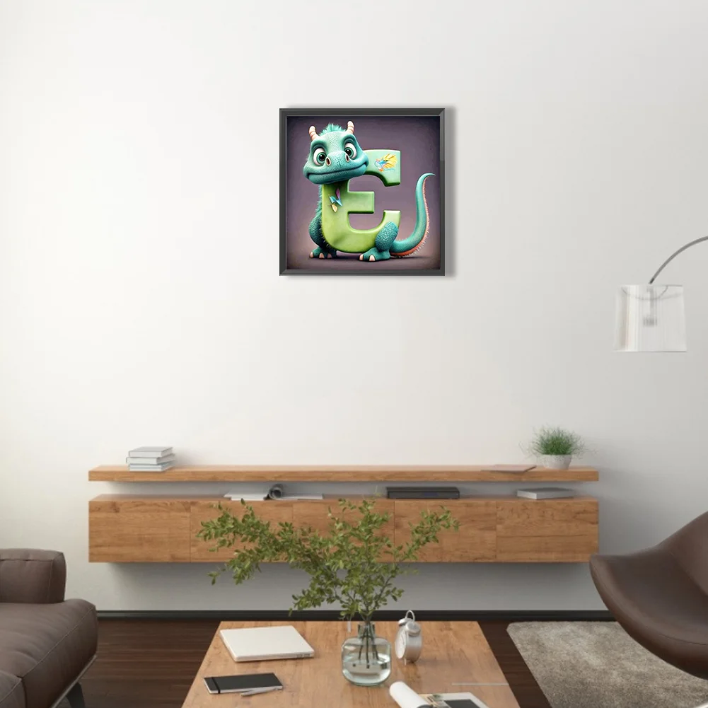 Diamond Painting - Full Round Drill - Dinosaur Letter E(30*30cm)