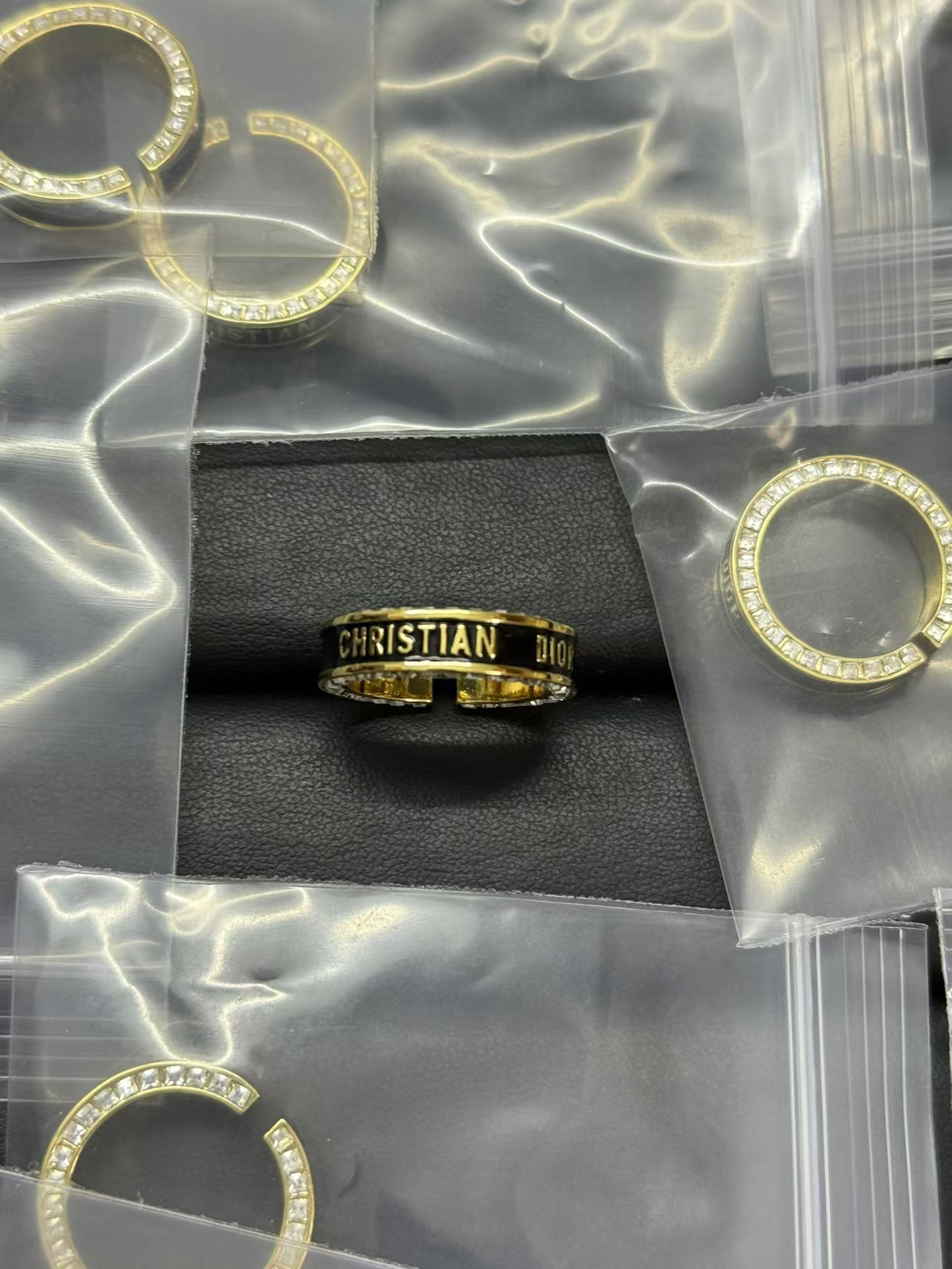 Buy replica Black Enamel CHRISTIAN DIOR Ring and replica jewelry from PICKS Jewelry