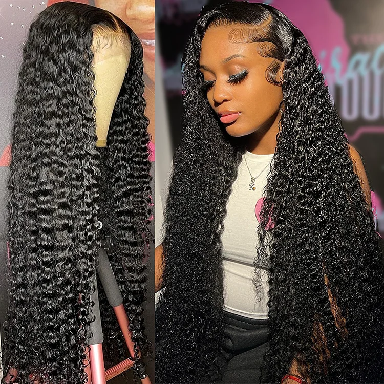 13x6 deep wave Lace Front Wigs Pre Plucked natural hair wigs