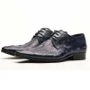 Stylish Mens Blue leather dress shoes