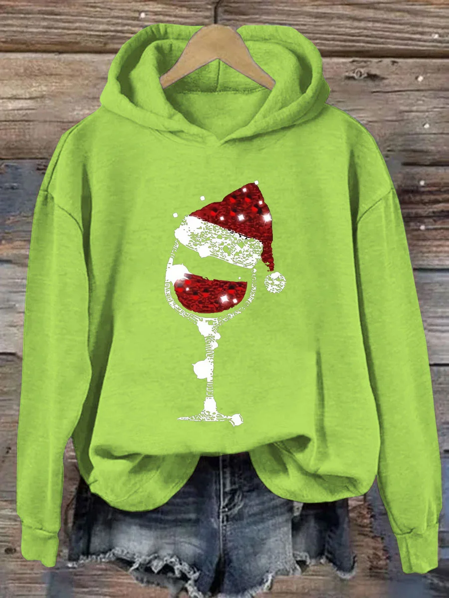 Christmas Wine Glasses Hoodie