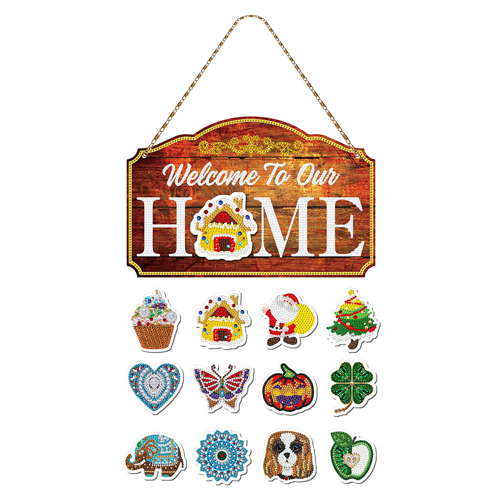 

Luminous HOME with 12pcs Magnetic Sticker - 5D DIY Craft Pendant, 501 Original