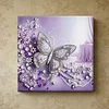 (Pre-Framed)Purple Butterfly-Special Shape Diamond Painting Kit(25x25cm)
