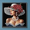 Red Flower Hat Beauty-Special Shaped Diamond Painting