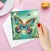 (US Local)6Pcs Diamond Painting Greeting Card Butterfly Diamond Handmade Card for Friends