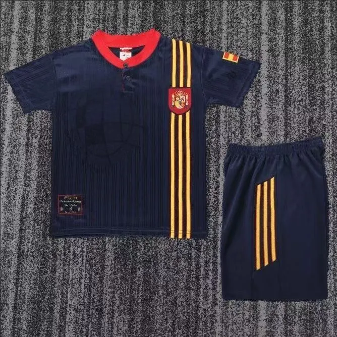 Retro 1996 Spain Away Kids' Soccer Kit (1:1 Thai Quality)
